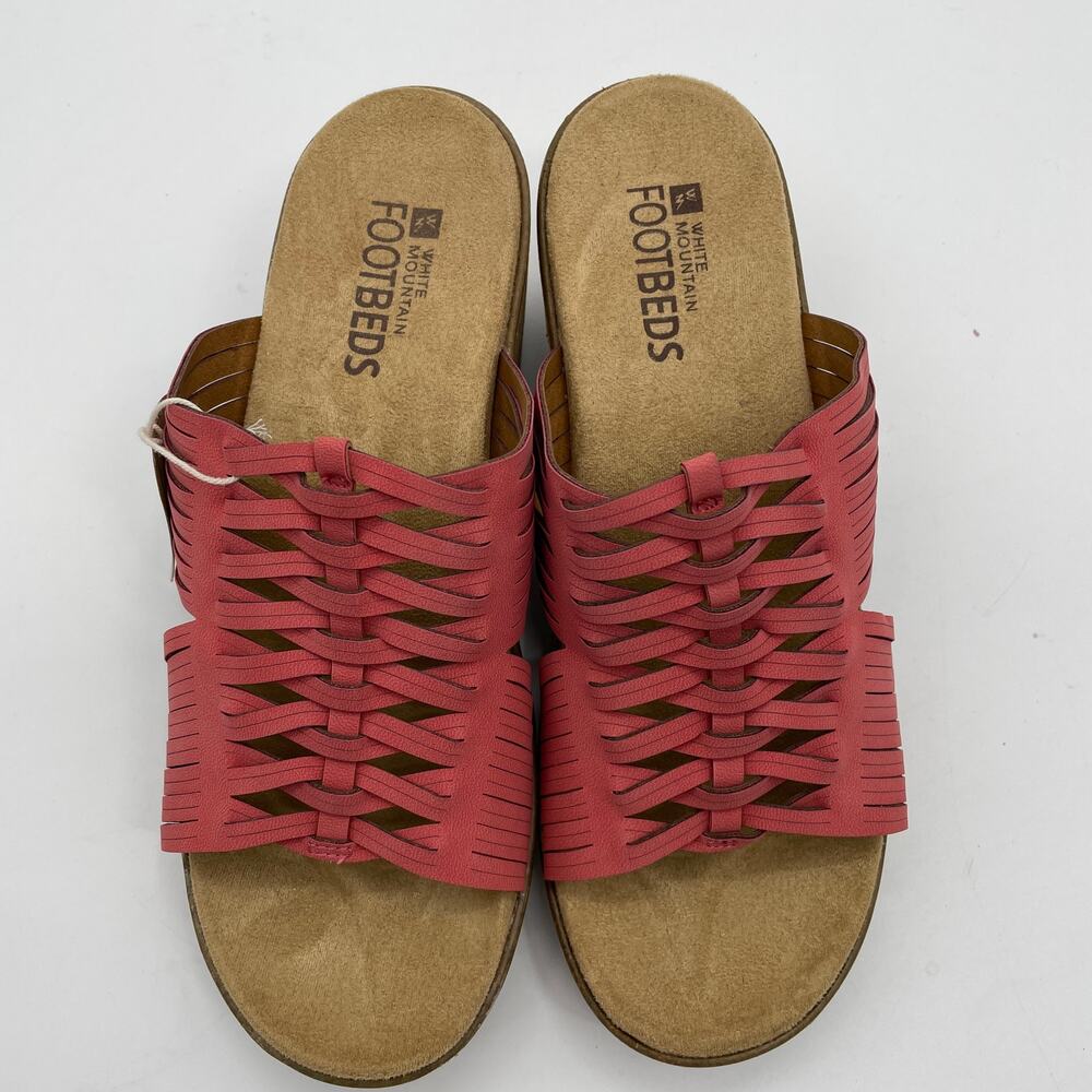 New WHITE MOUNTAIN Women's Sz 8 Coral Crete Footbeds 2.5 inch Heeled Sandal